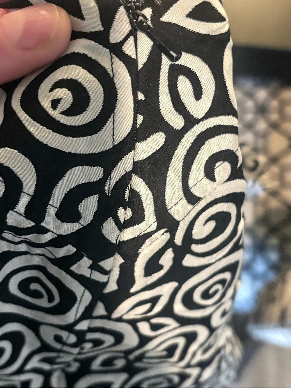 Sigrid Olsen Abstract Pattern Pant in Black & White - Picture 8 of 8